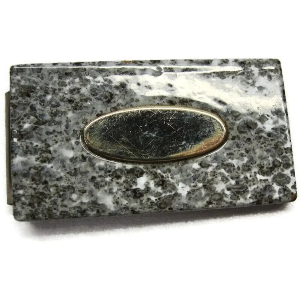 Engravable Money Clip Gray Gold Tone Stainless Steel Wallet Credit Card Cash